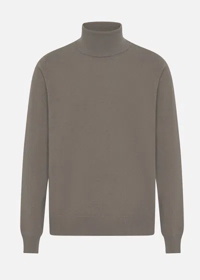 Malo Maglia Collo Alto In Cashmere In Brown