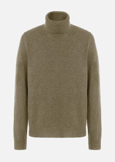 Malo Maglia Collo Alto In Cashmere In Brown