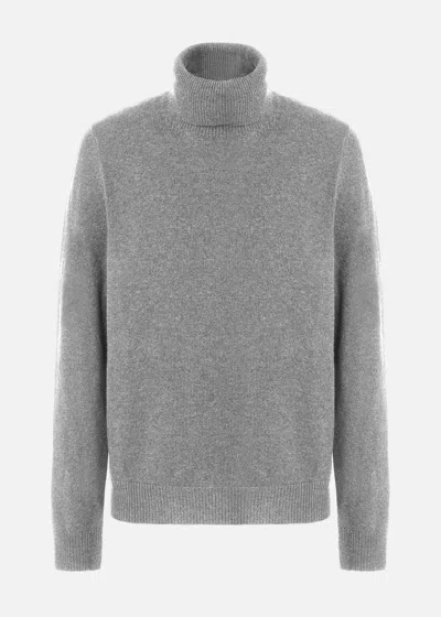 Malo Maglia Collo Alto In Cashmere In Gray