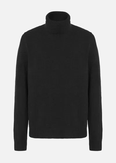 Malo Maglia Collo Alto In Cashmere In Black