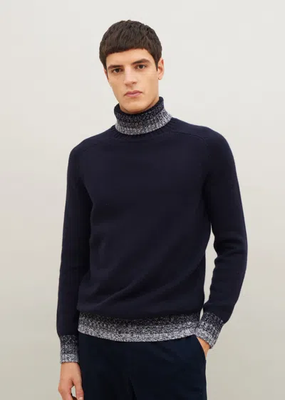 Malo Maglia Collo Alto In Cashmere In Blue