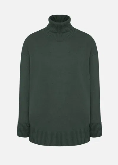 Malo Maglia Collo Alto In Cashmere In Green