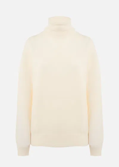 Malo Maglia Collo Alto In Cashmere In White
