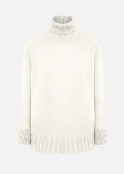 Malo Maglia Collo Alto In Cashmere In Neutral