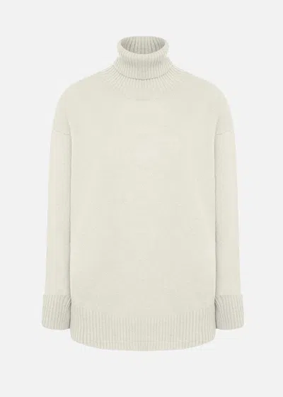 Malo Maglia Collo Alto In Cashmere In Neutral