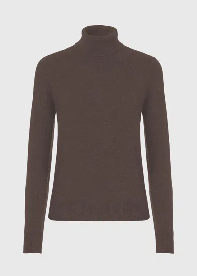 Malo Maglia Collo Alto In Cashmere In Brown