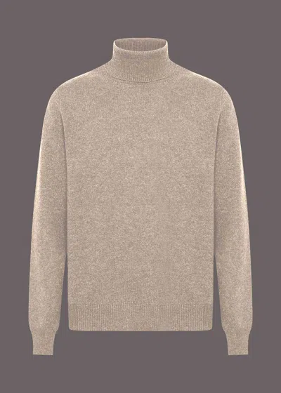 Malo Maglia Collo Alto In Cashmere In Brown