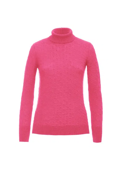 Malo Maglia Collo Alto In Cashmere In Pink