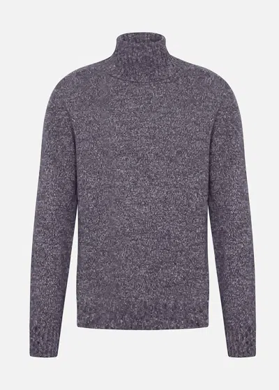 Malo Mouliné Cashmere Turtleneck Sweater In Gray