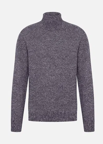 Malo Maglia Collo Alto In Cashmere Mouliné In Gray