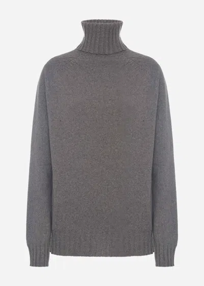 Malo Maglia Collo Alto In Cashmere, Re-cashmere In Gray