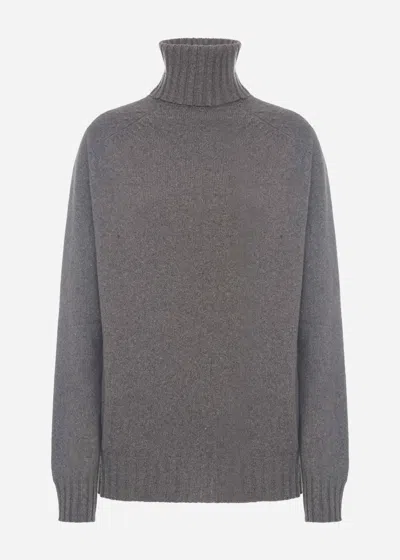Malo Cashmere Turtleneck Sweater, Re-cashmere In Gray