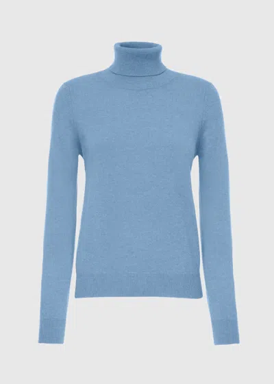 Malo Maglia Collo Alto In Lana E Cashmere In Blue