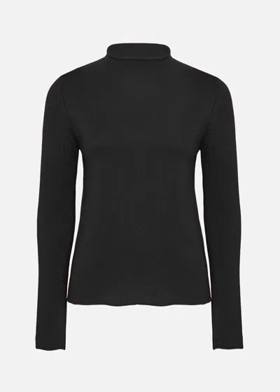 Malo Maglia Collo Alto In Misto Cashmere In Black