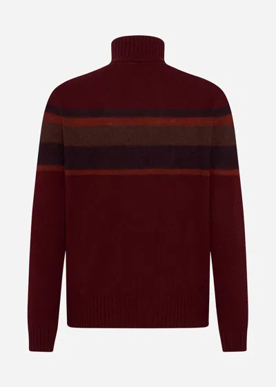 Malo Maglia Collo Alto In Misto Cashmere In Red