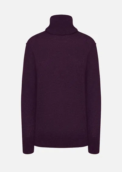 Malo Maglia Collo Alto In Super Soft Cashmere In Purple