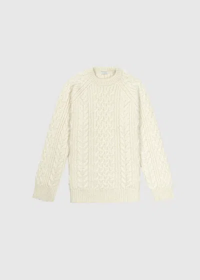 Malo Maglia Girocollo In Alpaca, Seta E Lana In White
