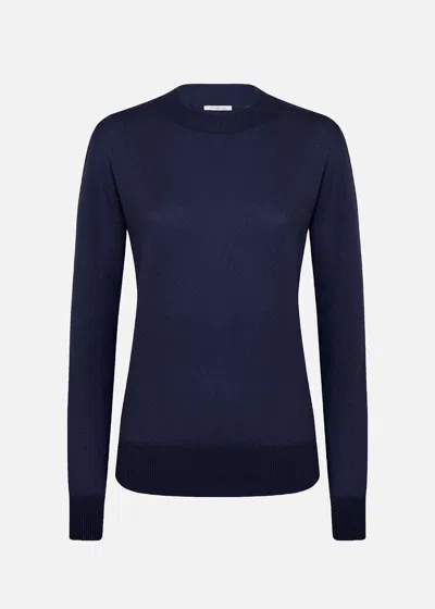 Malo Maglia Girocollo In Cashmere In Blue