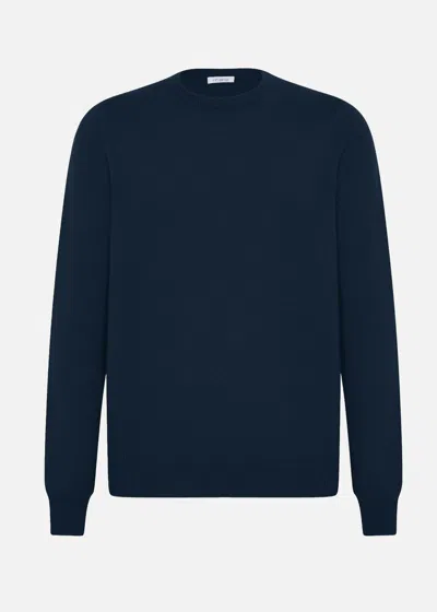 Malo Crew Neck Sweater In Cashmere In Blue