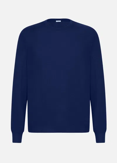 Malo Maglia Girocollo In Cashmere In Blue