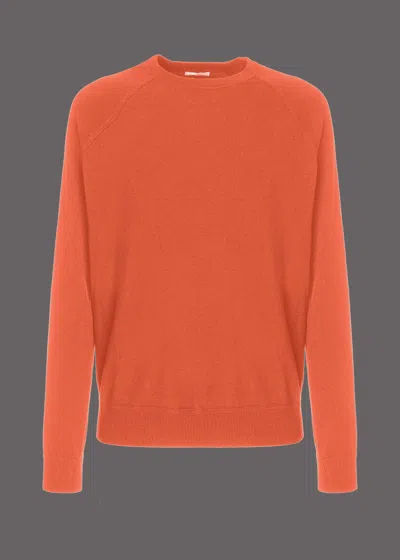 Malo Maglia Girocollo In Cashmere In Orange