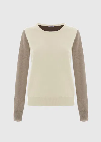 Malo Maglia Girocollo In Cashmere, Candies Donna In White