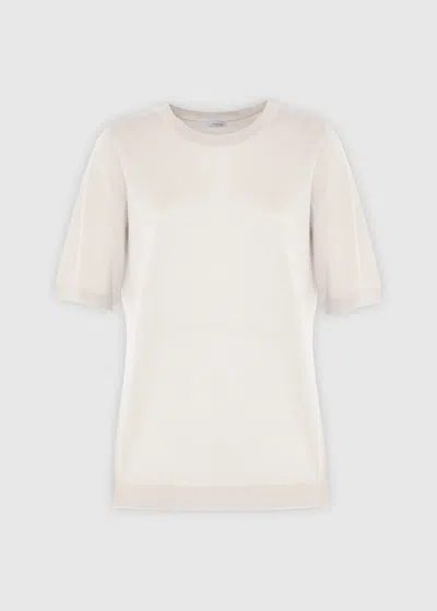 Malo Maglia Girocollo In Cashmere E Seta In Neutral