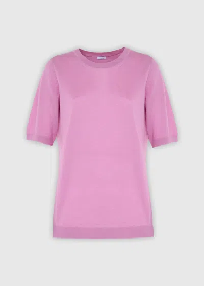 Malo Maglia Girocollo In Cashmere E Seta In Pink