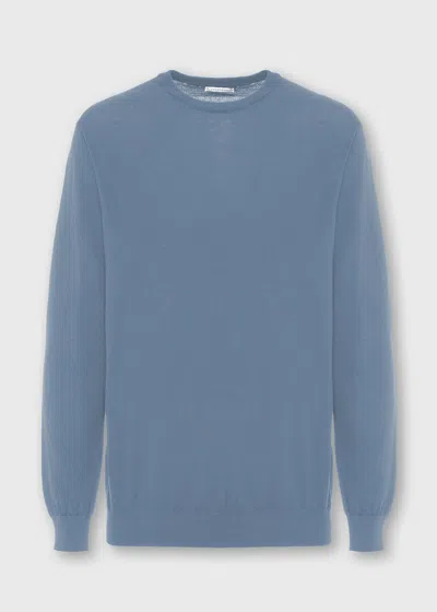 Malo Maglia Girocollo In Cashmere E Seta In Blue