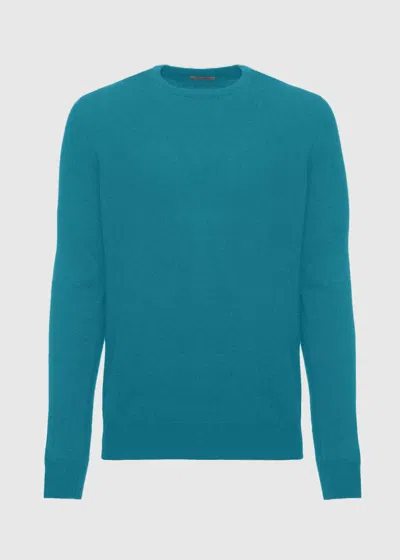 Malo Maglia Girocollo In Cashmere E Seta In Blue