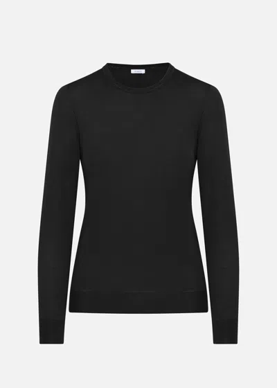 Malo Maglia Girocollo In Cashmere E Seta In Black