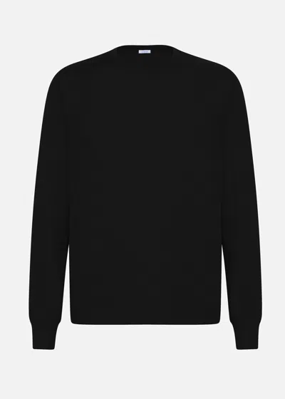 Malo Maglia Girocollo In Cashmere E Seta In Black