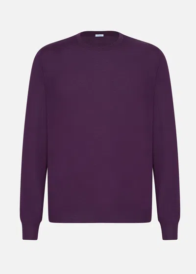 Malo Maglia Girocollo In Cashmere E Seta In Purple