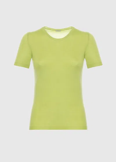 Malo Maglia Girocollo In Cashmere E Seta In Green