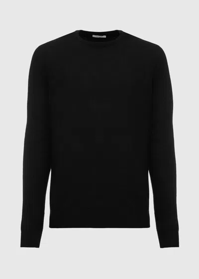 Malo Maglia Girocollo In Cashmere E Seta In Black