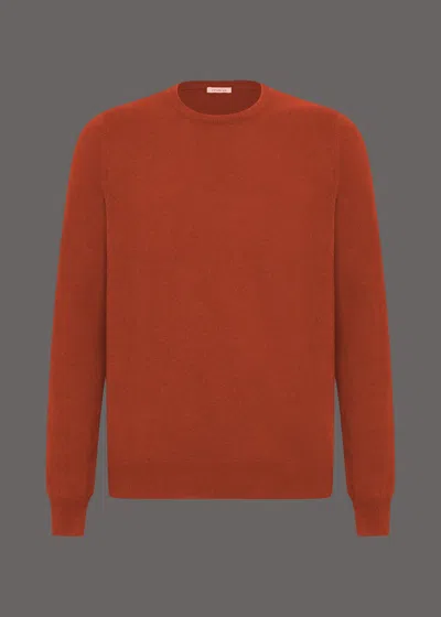 Malo Maglia Girocollo In Cashmere E Seta In Orange