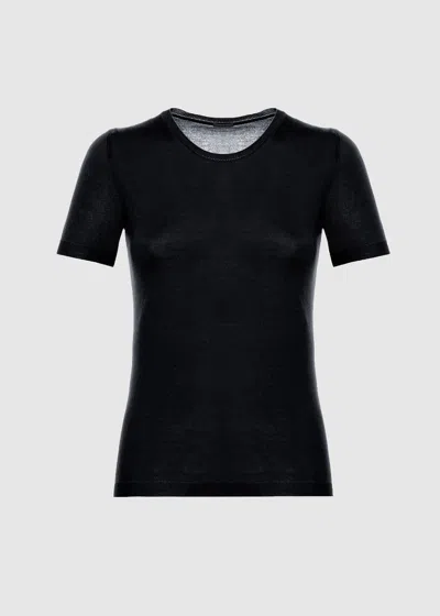 Malo Maglia Girocollo In Cashmere Light In Black