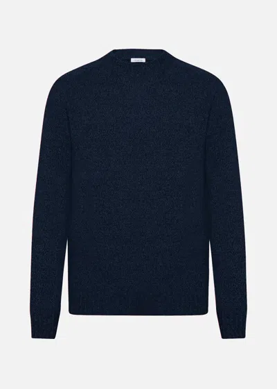 Malo Mouliné Cashmere Crewneck Sweater In Blue