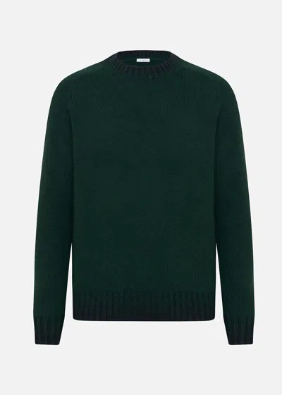 Malo Mouliné Cashmere Crewneck Sweater In Green