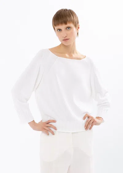 Malo Maglia Girocollo In Cotone In White
