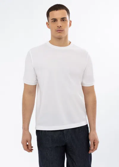 Malo Maglia Girocollo In Cotone In White
