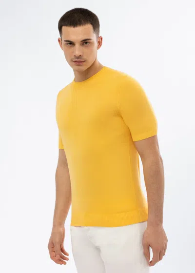 Malo Maglia Girocollo In Cotone In Yellow