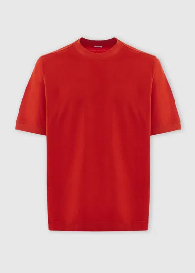 Malo Maglia Girocollo In Cotone E Lino In Red