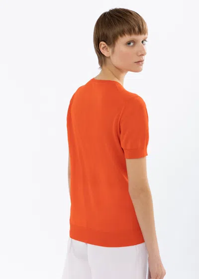 Malo Maglia Girocollo In Cotone Makò In Orange
