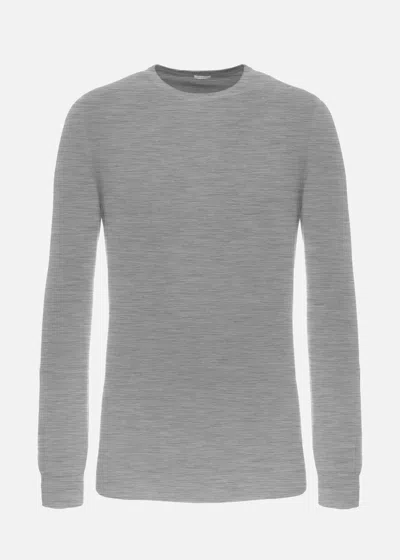 Malo Makò Cotton Crewneck Sweater In Gray