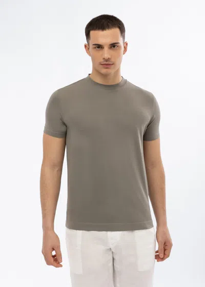 Malo Maglia Girocollo In Cotone Stretch In Gray