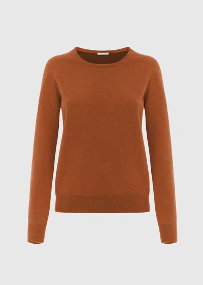 Malo Maglia Girocollo In Lana E Cashmere In Brown