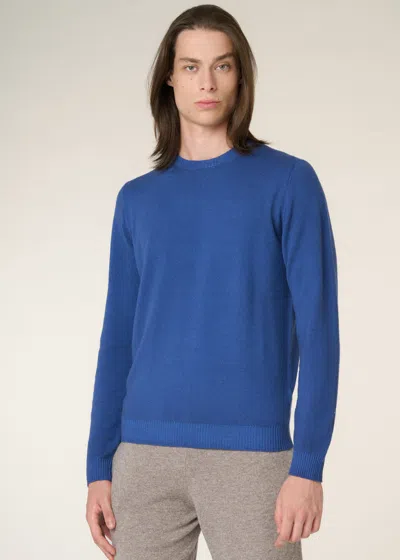 Malo Maglia Girocollo In Lana Vergine In Blue