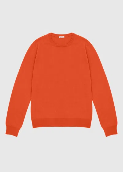 Malo Maglia Girocollo In Misto Cashmere In Orange