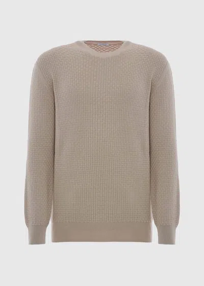Malo Maglia Girocollo In Seta E Cotone In Neutral